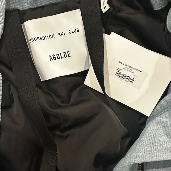 *NWT* Agolde Nova Denim Puffer Jacket - Picture 8 of 8